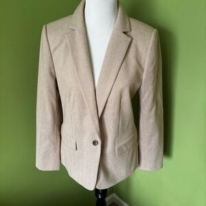 LOFT Tan Herringbone Blazer